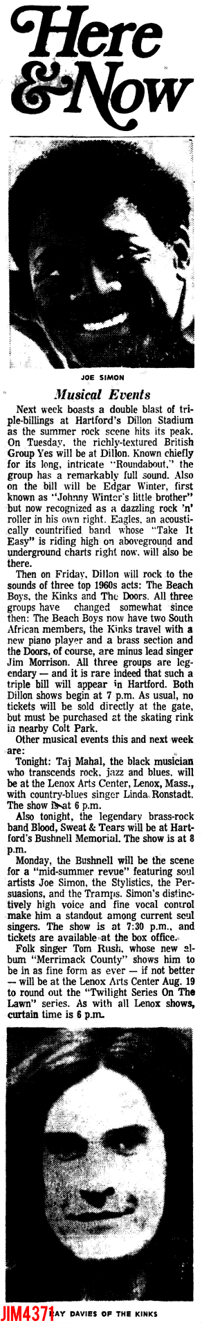 The Doors - Hartford 1972 - Article