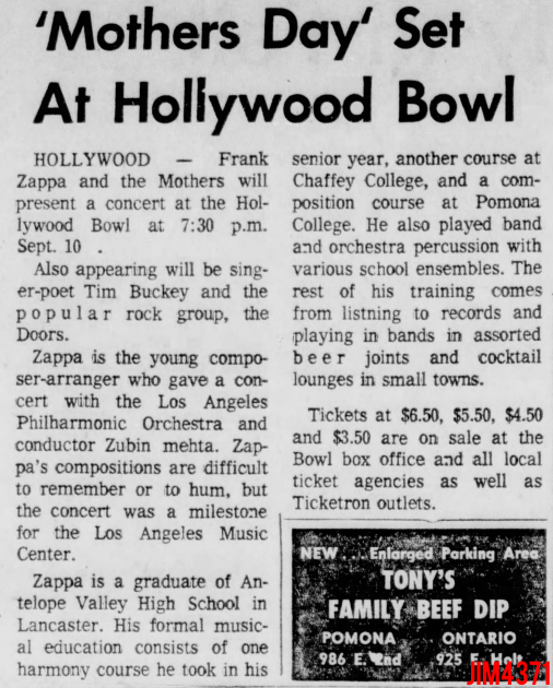 The Doors - Hollywood Bowl 1972 - Article