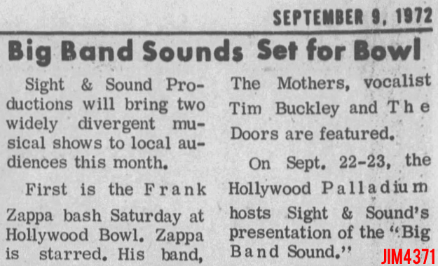 The Doors - Hollywood Bowl 1972 - Article