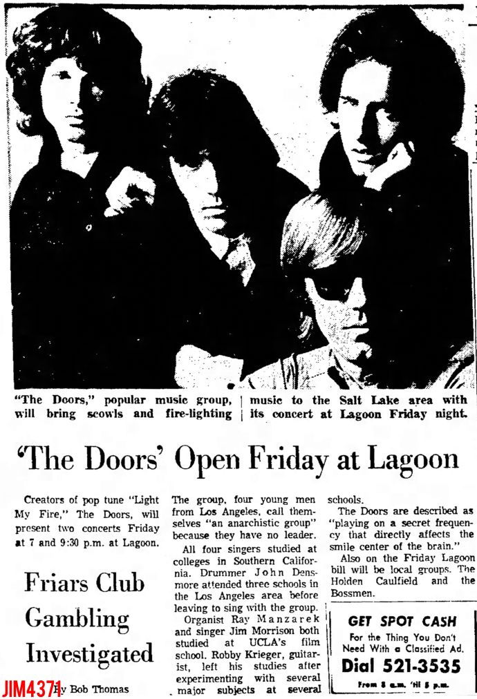 The Doors - Lagoon 1967 - Article