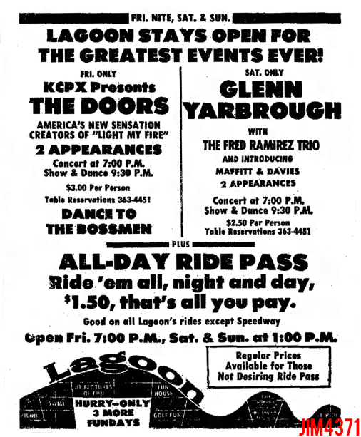 The Doors - Lagoon 1967 - Print Ad