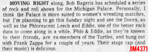 The Doors - Michigan Palace 1972 - Article