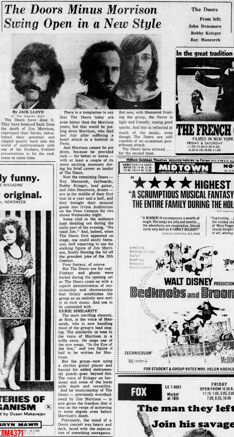 The Doors - Irvine Auditorium 1971 - Article