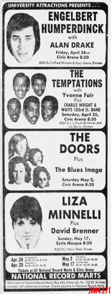 The Doors - Pittsburgh 1970 - Print Ad
