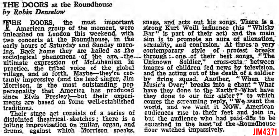 London Roundhouse 1968 - Review