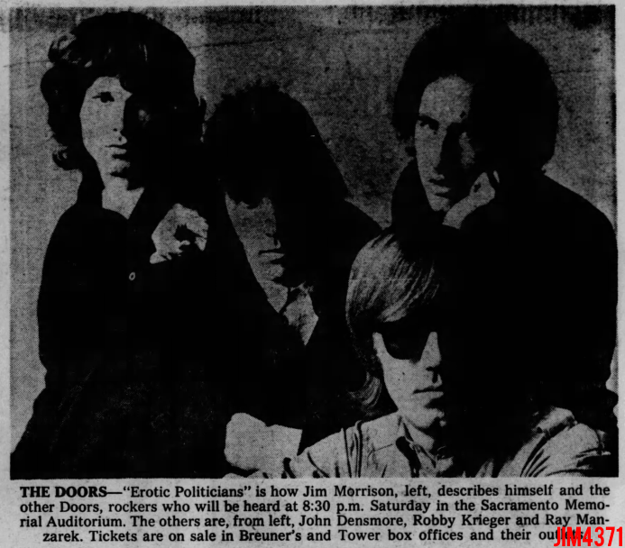 The Doors - Sacramento 1968 - Picture Ad