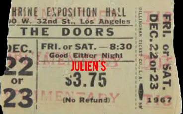 The Doors - Shrine Exposition Hall 1967 - Ticket