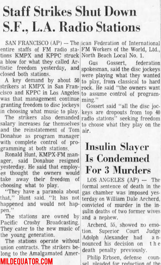 KPPC Strike 1968 - Article