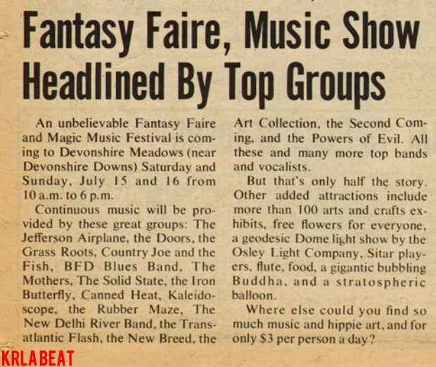 The Doors - Devonshire Downs 1967 - Article