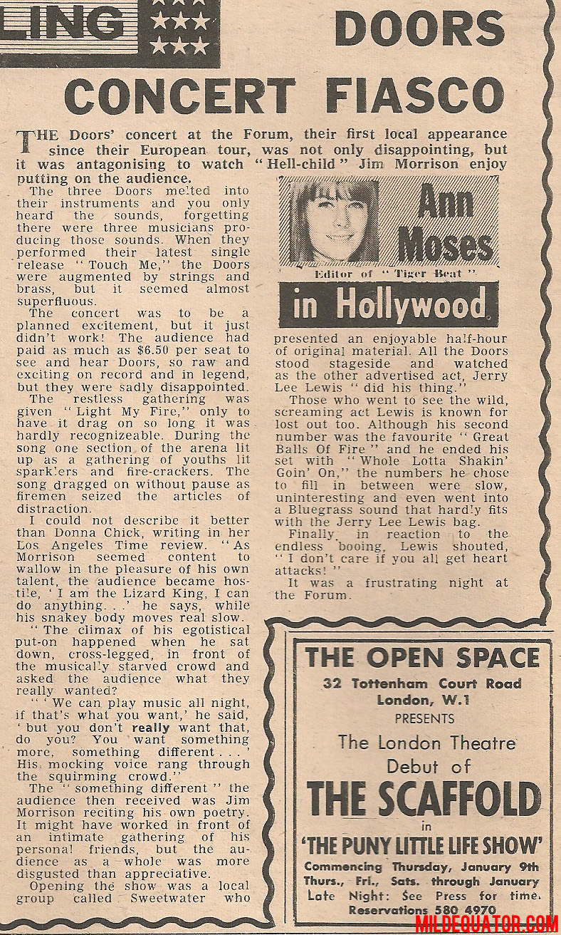 The Doors - L.A. Forum 1968 - Review