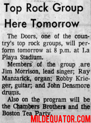 The Doors - La Playa Stadium 1968 - Article