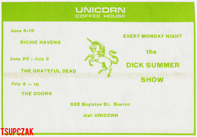 The Doors - Unicorn Coffee House 1967 - Print Ad class=