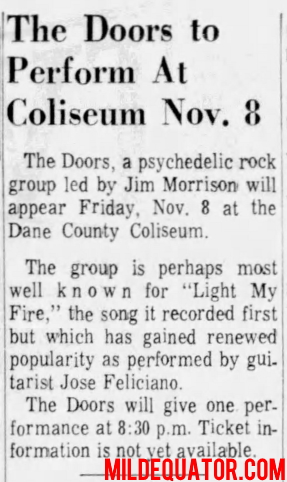 The Doors - Madison 1968 Article