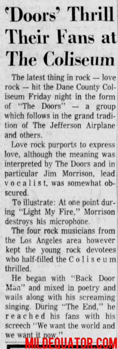 The Doors - Madison 1968 Review