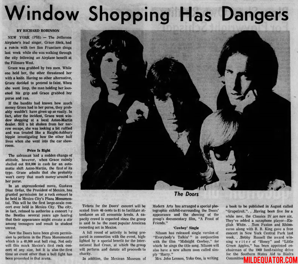 The Doors - Mexico 1969 - Article