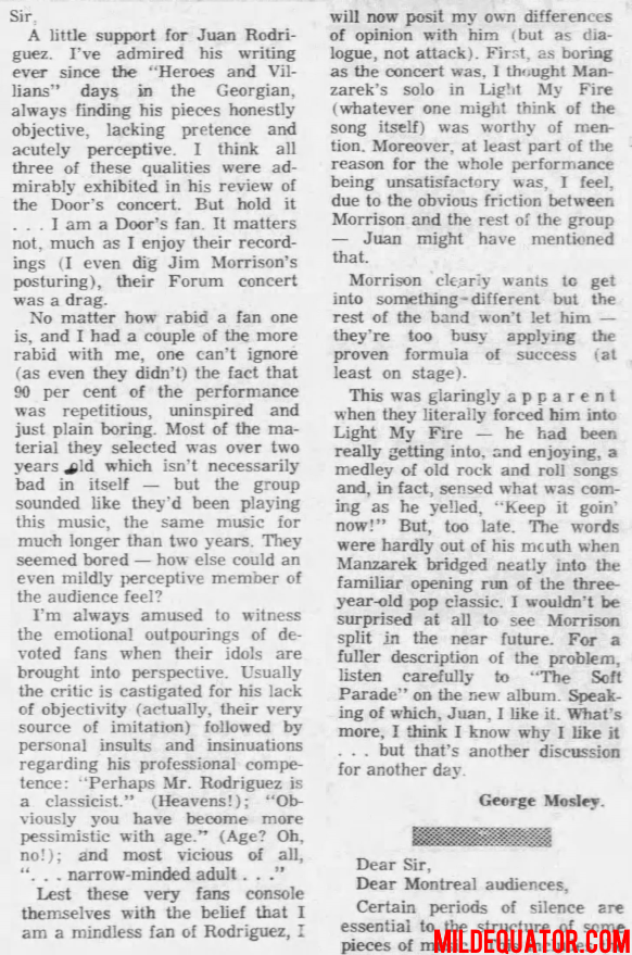 The Doors - Montreal Forum 1969 - Review