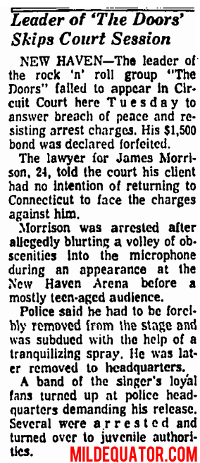 The Doors - New Haven 1967 - Article