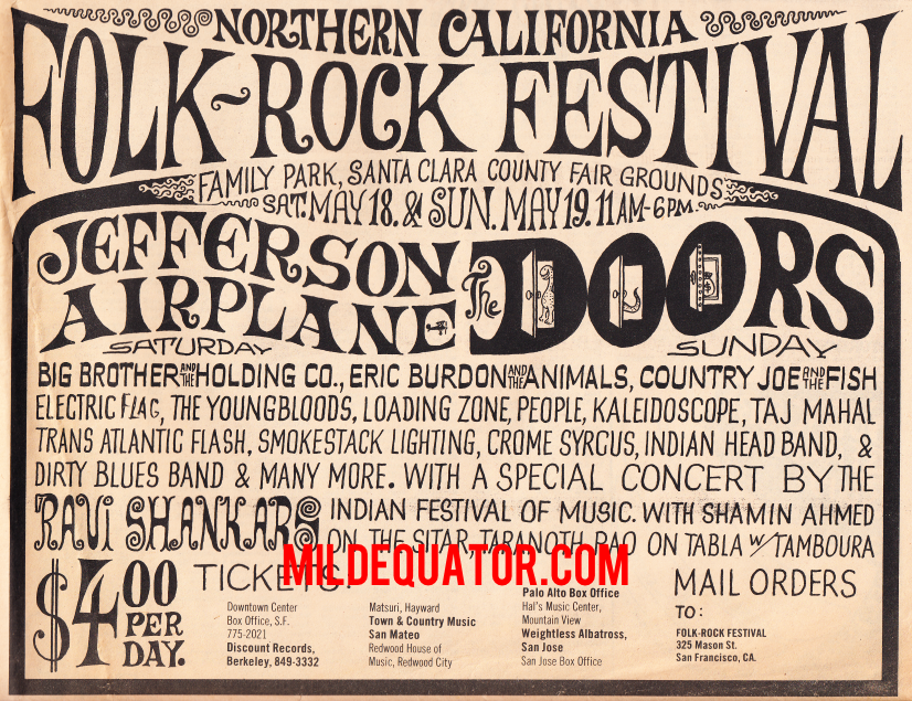 The Doors - Northern California Folk Rock Festival 1968 - Print Ad