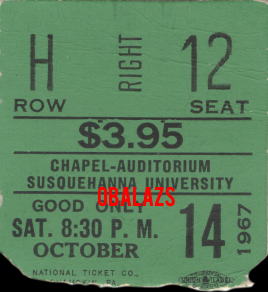 The Doors - Susquehanna 1967 - Ticket