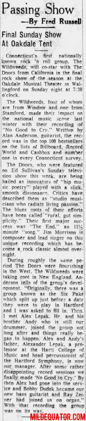 Oakdale Theater 1967 - Article