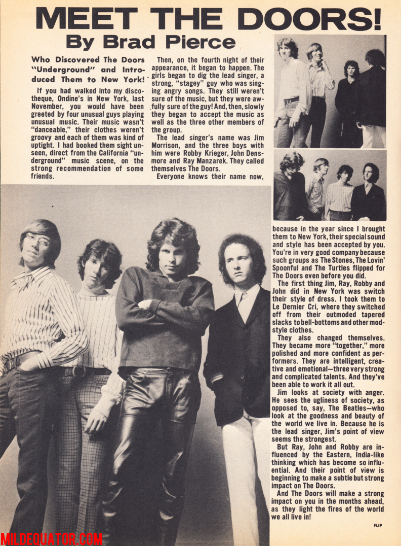 The Doors - Ondine 1966 - Magazine Article