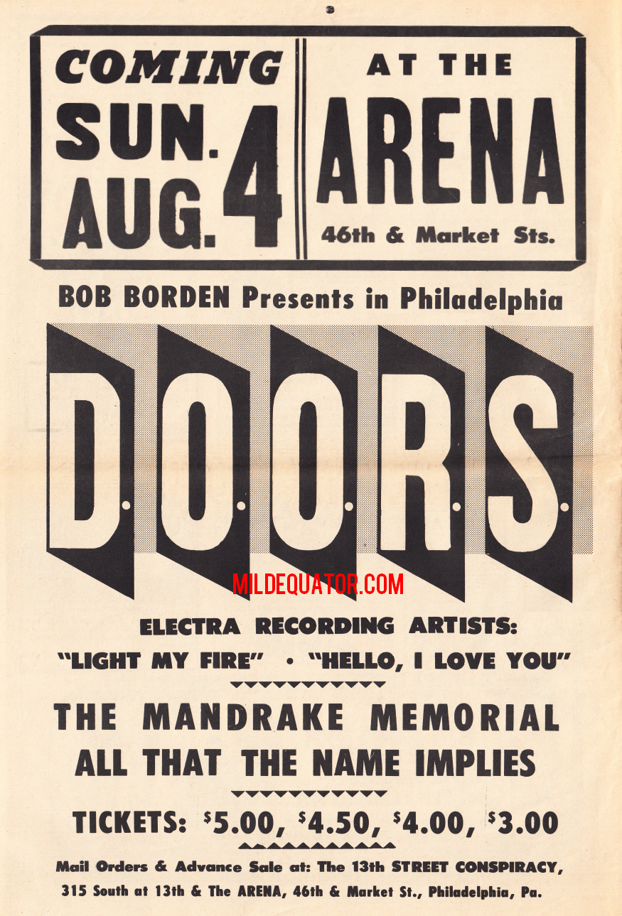 The Doors - Philadelphia 1968 - Poster Ad