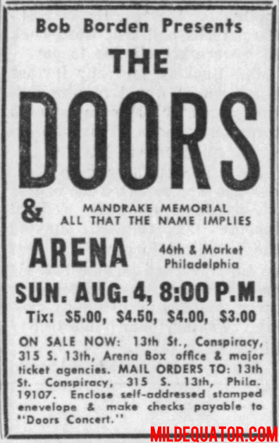 The Doors - Philadelphia 1968 - Print Ad