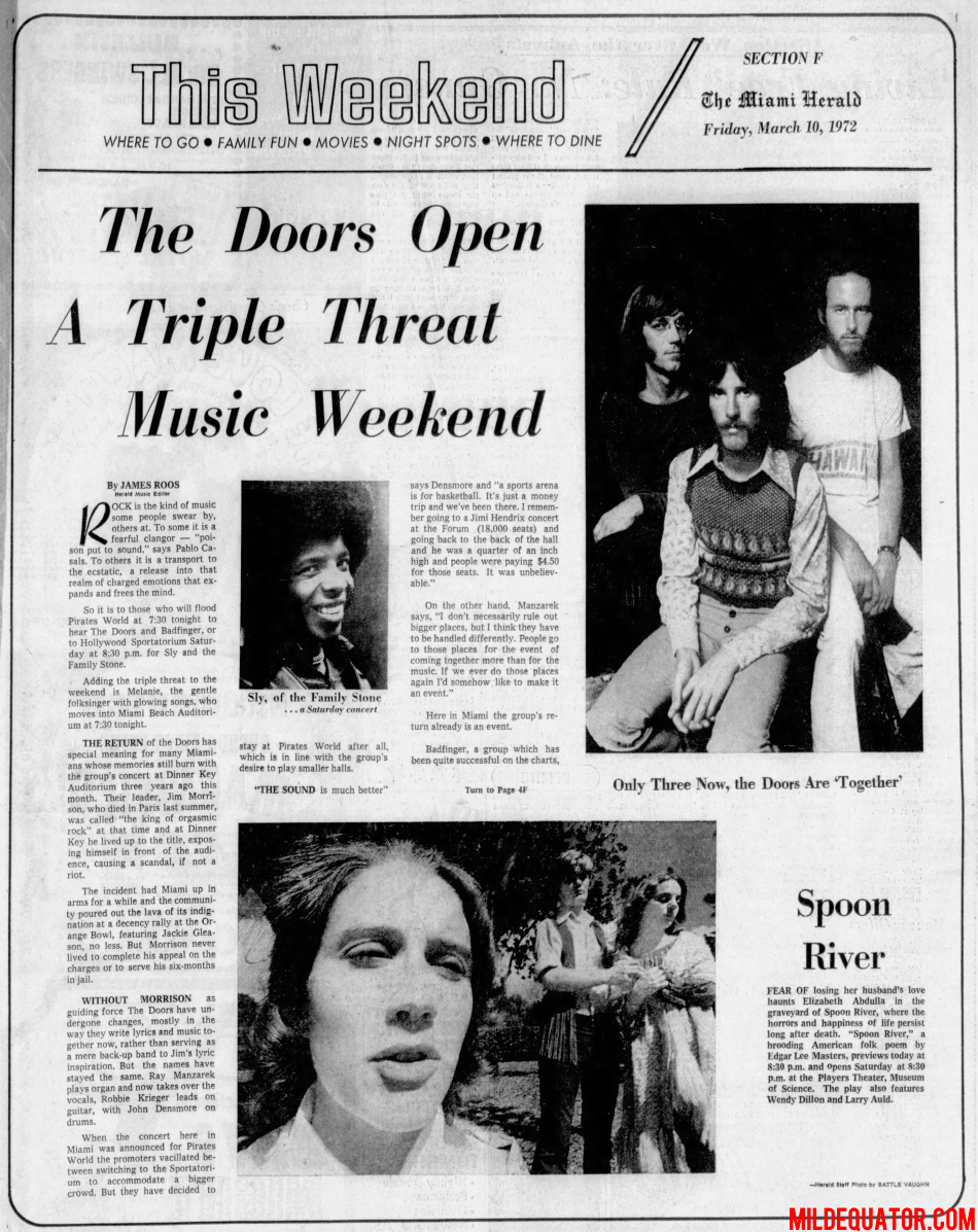 The Doors - Pirates World 1972 - Article