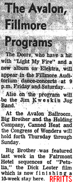 Fillmore June 1967 - Article