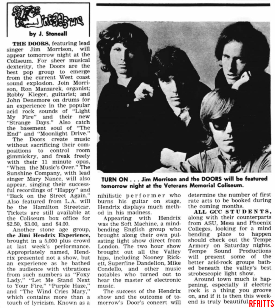 The Doors - Phoenix February 1968 - Article
