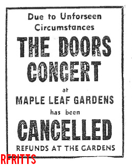 Toronto 1969 Cancelled - Notice