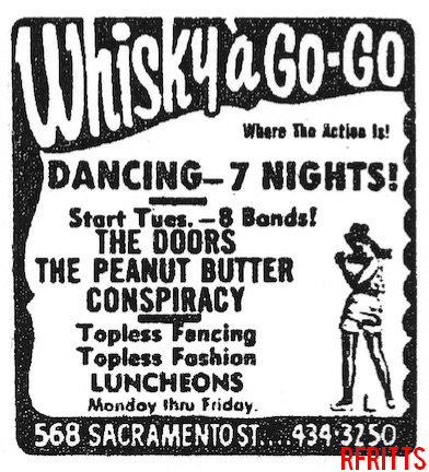 The Doors - Whisky A Go Go - San Francisco 1967 - Print Ad