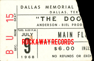 The Doors - Dallas 1968 - Ticket