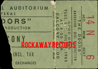 The Doors - Dallas 1968 - Ticket