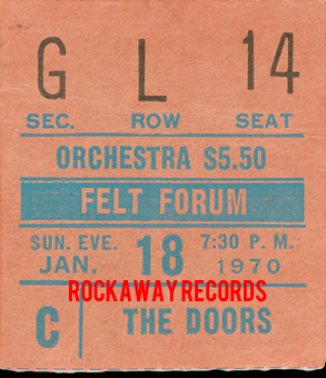 The Doors - Felt Forum 1970 - Ticket