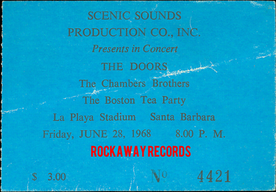The Doors - La Playa Stadium 1968 - Ticket