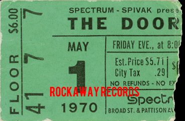 The Doors - Philadelphia Spectrum 1970 - Ticket
