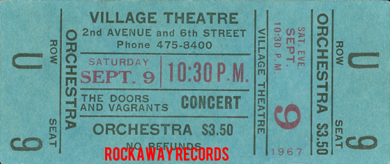 The Doors - Village Theatre 1967 - Ticket