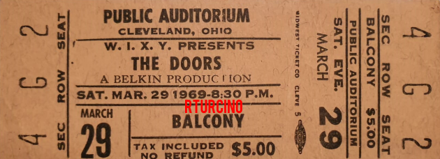 The Doors - Cleveland 1969 - Ticket