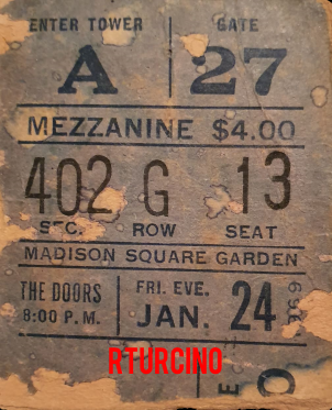 The Doors - Madison Square Garden 1969 - Ticket