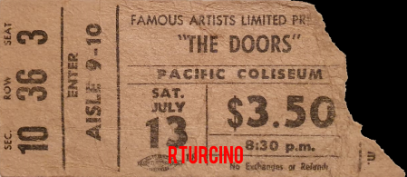 The Doors - Vancouver 1968 - Ticket