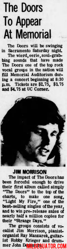 The Doors - Sacramento 1968 - Article