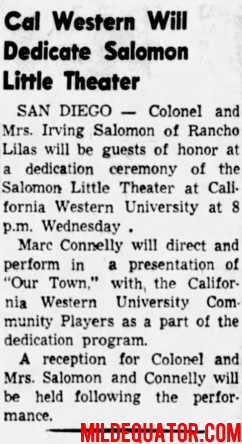 Jim Morrison - Salomon Little Theatre 1969 - Article