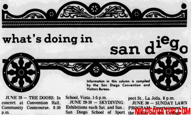 The Doors - San Diego 1968 - Type Ad