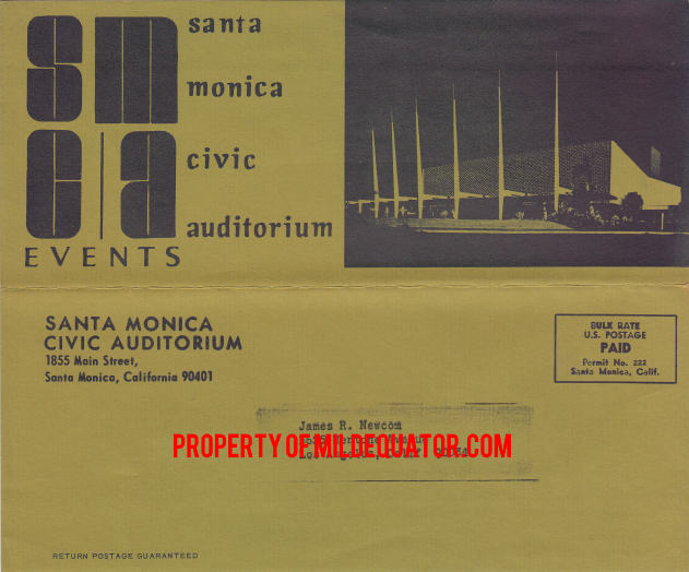 The Doors - Santa Monica Civic Auditorium 1972 - Mail Out Flyer