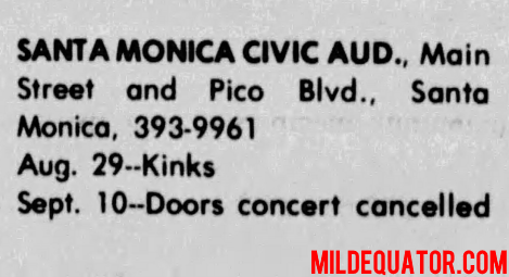 The Doors - Santa Monica Civic Auditorium 1972 - Type Ad