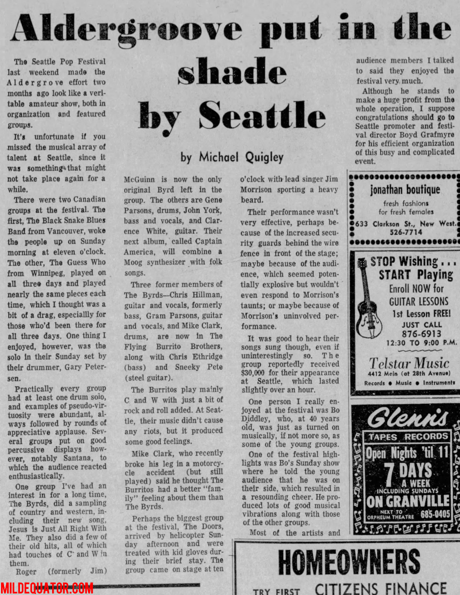 The Doors - Seattle Pop Festival 1969 - Review
