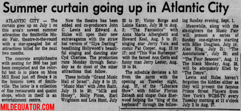 The Doors - Smithville Music Fair 1968 - Article
