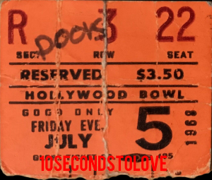The Doors - Hollywood Bowl 1968 - Ticket