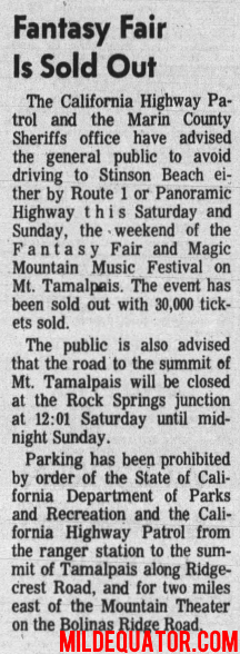 The Doors - Tamalpais Mountain Theater 1967 - Article